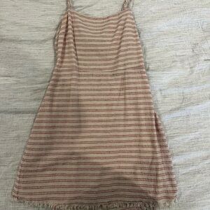 Cream and pink striped summer dress